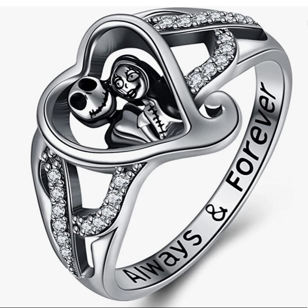 18k Diamond Nightmare Before Christmas Heart Ring